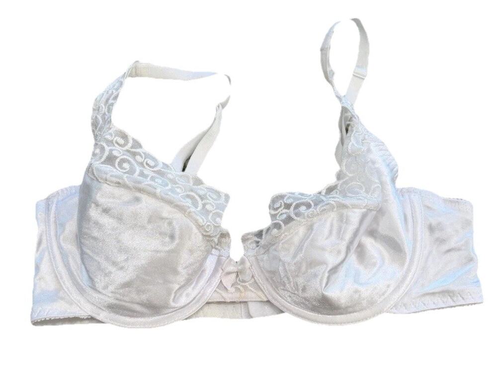 Vintage Victoria's Secret Y2K Floral Lace Mesh Unlined Bra White Size 34D
